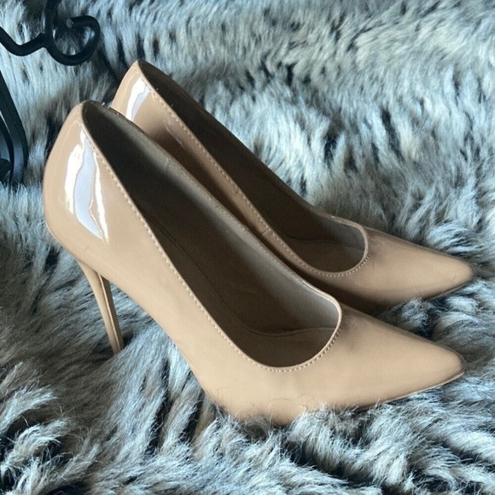 PRETTYLITTLETHING Nude Pointe Heel Pumps (5)